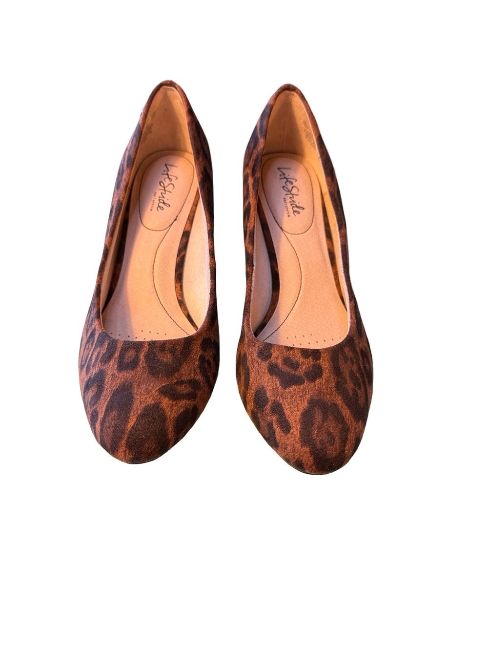Life Stride Leopard Print Heels in Brown and Black
